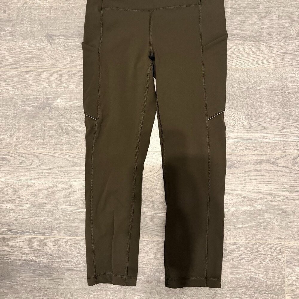 Lululemon Olive Green Speed Up Crop 21 Size 4 - Picture 3 of 8